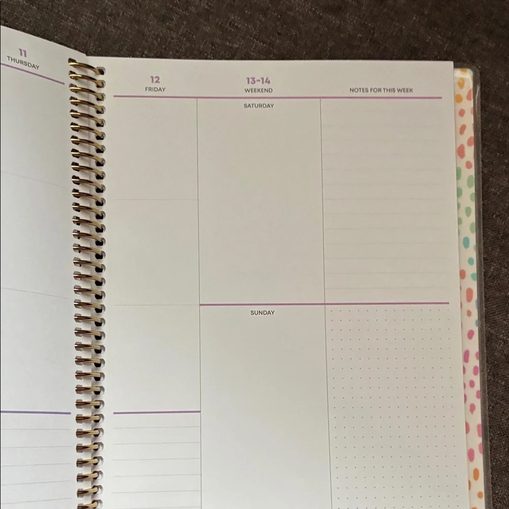 Blue Sky Vibrant Planner with Gold Spiral 2026